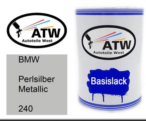 BMW, Perlsilber Metallic, 240: 500ml Lackdose, von ATW Autoteile West.